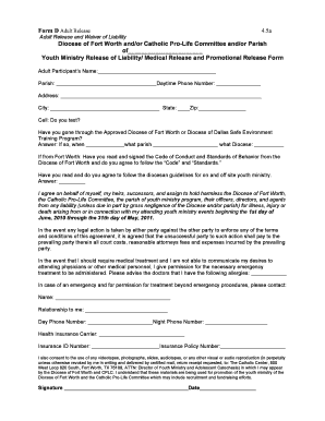Adult Release and Waiver of Liability