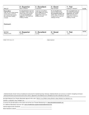 Lighting Design Evaluation Form