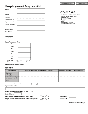 Employment Application Form