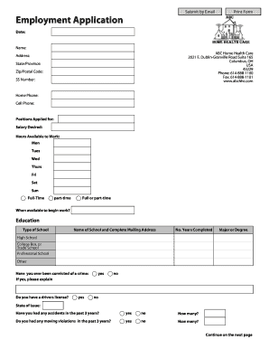 Employment Application Form