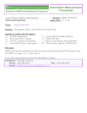 Oregon Drug Paper Claims Form