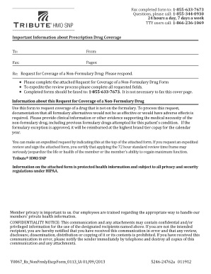 Request for Coverage of a Non-Formulary Drug Form