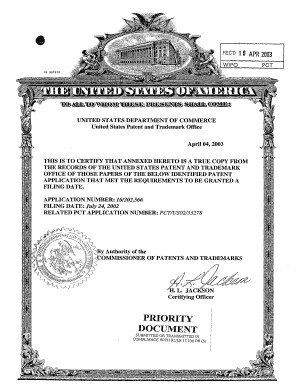 US Patent Application Transmittal Form