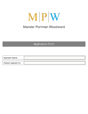 UK Employment Application Form