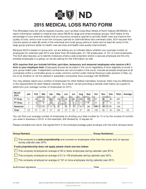 2015 Medical Loss Ratio Form