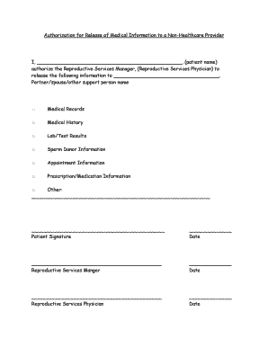 Authorization for Release of Medical Information