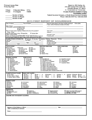 USA Cycling Accident Report Form
