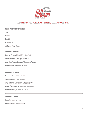 Aircraft Appraisal Form