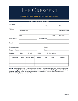 Platinum Parking Agreement