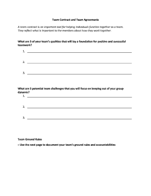 Team Contract and Agreements