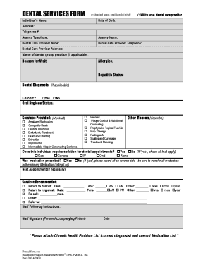 Dental Services Form