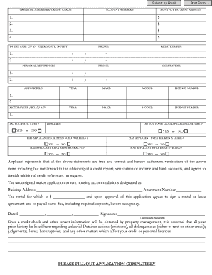 Rental Application Form
