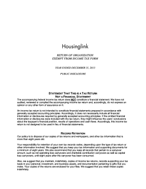 Form 990 Return of Organization Exempt From Income Tax