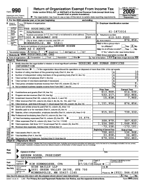 Form 990 Return of Organization Exempt From Income Tax