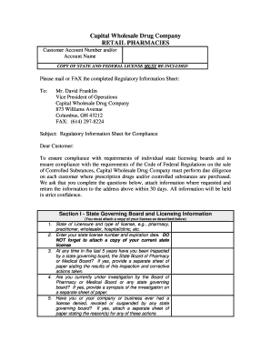 Regulatory Information Sheet for Compliance