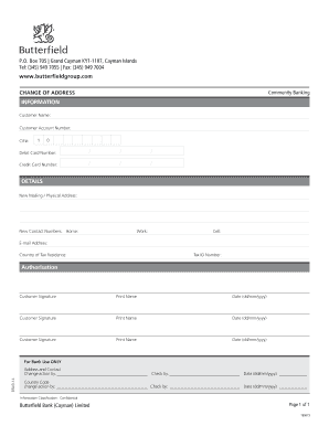 Bank Change of Address Form