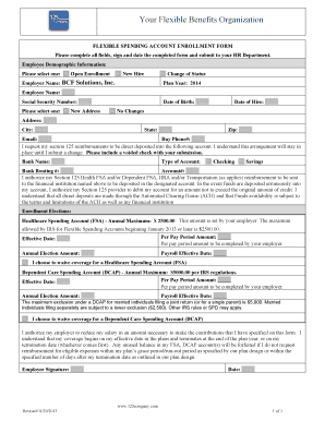 Flexible Spending Account Enrollment Form