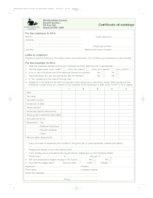 Hereford Certificate of Earnings