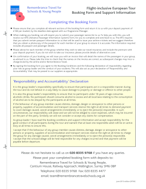 Remembrance Travel Booking Form