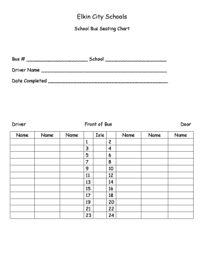 School Bus Seating Chart