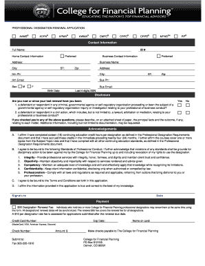 Professional Designation Renewal Application