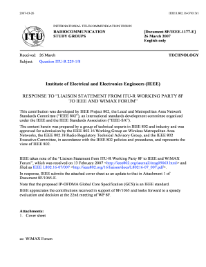 Background for party flyer - Response to Liaison Statement From ITU-R Working Party 8F. IEEE L802.16-07/013r1 - ieee802