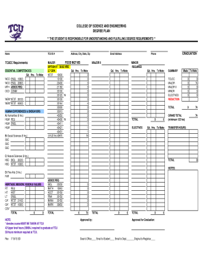 TCU Degree Plan Form