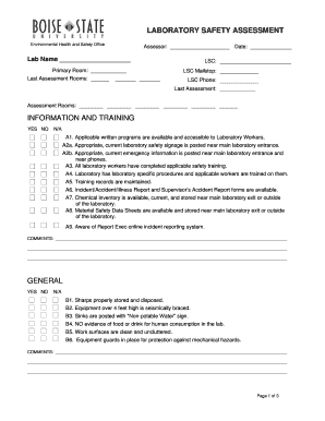 Laboratory Safety Assessment Form