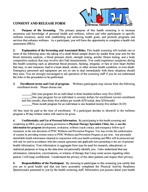 Health Screening Consent and Release Form