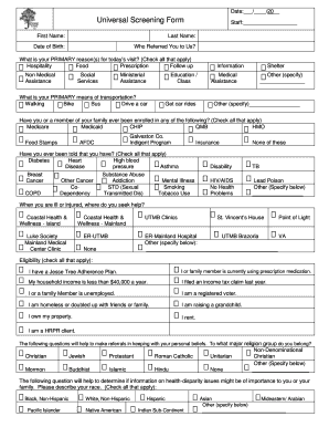 Universal Screening Form