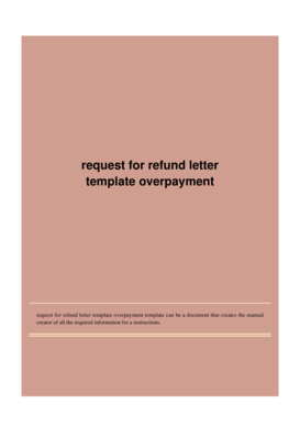 Request for refund letter template overpayment