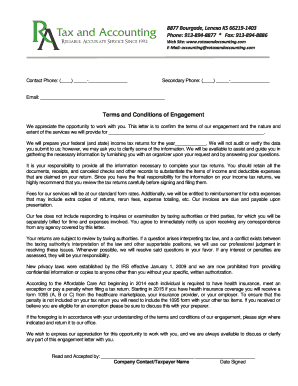 Terms and Conditions of Engagement