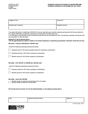 Finnish Tax Reporting Period Request Form
