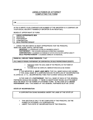 Power of Attorney for Customs Business