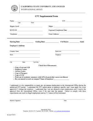 F-1 Curricular Practical Training Application