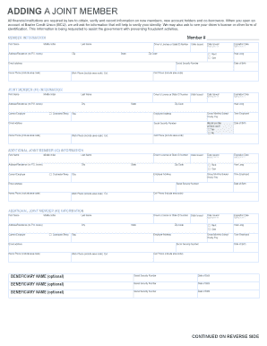 Baxter Credit Union Joint Member Form