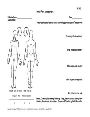 SCR5 Pain Assessment Form