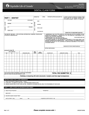 Dental Claim Form
