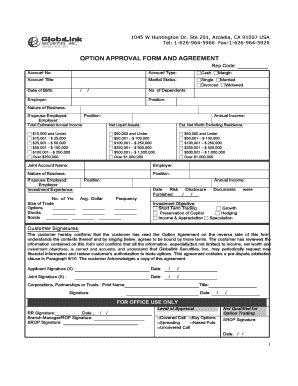 Option Approval Form and Agreement