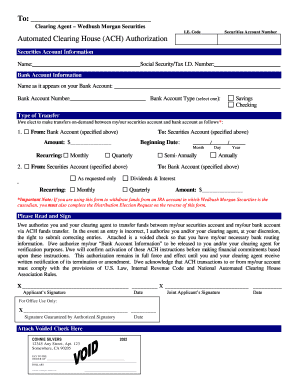 ACH Authorization Form