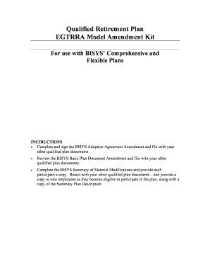 EGTRRA Model Amendment Kit for Retirement Plans
