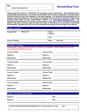 Householding Form
