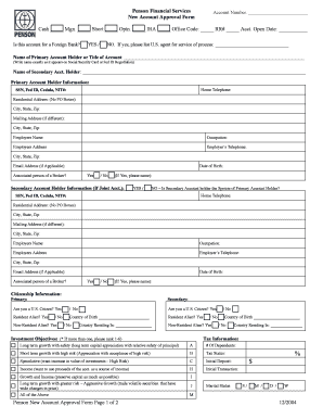 Penson Financial Services New Account Approval Form