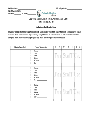 Medication Administration Form