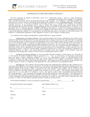 Confidentiality Non-Disclosure Agreement