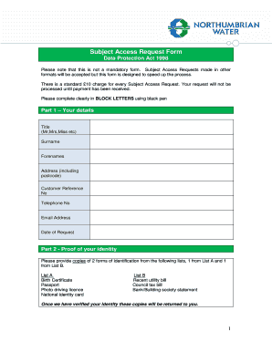 Subject Access Request Form