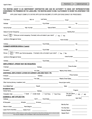 Residential Rental Application Form