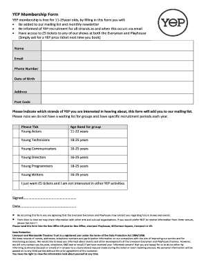 YEP Membership Form
