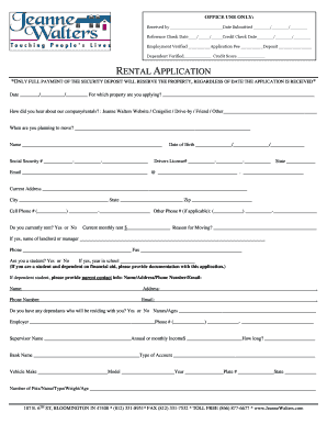Rental Application Form