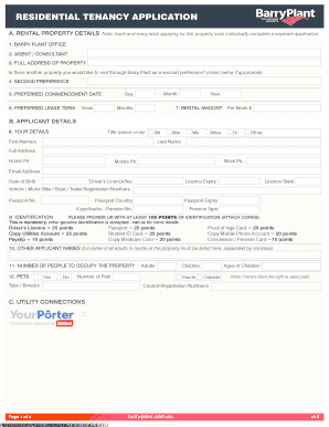 Residential Tenancy Application Form